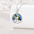 wholesale 925 Sterling Silver Abalone Shell Origami Mountain Pendant Necklace for Women-0-2