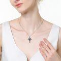wholesale 925 Sterling Silver Purple Amethyst Celtic Knot Cross Pendant Necklace for Women-0-1