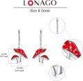 wholesale 925 Sterling Silver Red Mushroom Dangle Earrings for Women-0-3