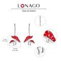 wholesale 925 Sterling Silver Red Mushroom Dangle Earrings for Women-0-3