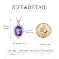 wholesale 925 Sterling Silver & Sparkling Purple Amethyst Crystal Pendant Necklace - 18 Cable Chain, Hypoallergenic, Gift for Women-0-1