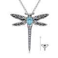 wholesale 925 Sterling Silver Dragonfly Urn Pendant Necklace Turquoise Stone Oxidized Memorial Jewelry-0-65