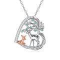 wholesale 925 Sterling Silver Tree of Life with Doe and Fawn Pendant Necklace - Nature Inspired s for Women & Girls-0-0