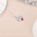 wholesale 925 Sterling Silver Birthstone Crystal Horse Heart Necklace Women s Jewelry Gift-0-22