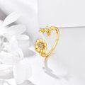 wholesale 14K Gold Adjustable Sunflower Open Ring Jewelry Gift for Women Her-0-24