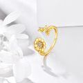 wholesale 14K Gold Adjustable Bee and Daisy Flower Open Ring  for Women Her-0-24