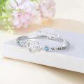 wholesale 925 Sterling Silver Infinity Heart Bracelet Wholesale With Blue Crystals-0-1