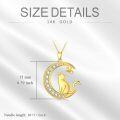 wholesale 14K Gold Cat Pendant Moon Butterfly Charm Necklace for Women Girls  16-18 Chain-0-4