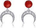 wholesale 925 Sterling Silver Blue Lapis Lazuli and Red Agate Celtic Knot Moon Drop Earrings for Women - Boho s-0-6