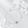 wholesale 925 Sterling Silver Blue Opal Sea Turtle Starfish Anklet For Women-0-3