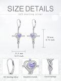 wholesale TOUPOP Cross Earrings For Women Infinity Alexandrite Cross Earrings Sterling Silver Religious Jewelry June Birthstone Earring With Heart Crystal Birthday Gifts For Women -0-2