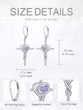 TOUPOP Sterling Silver Alexandrite Crystal Infinity Cross Earrings-0-2