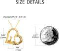 wholesale Gold 925 Sterling Silver Giraffe Family Heart Pendant Necklace for Women Mom Grandma-0-4
