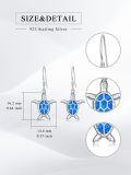 wholesale 925 Sterling Silver Blue Opal Turtle Dangle Drop Earring Beach  for Women Girls-0-4