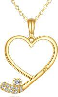 wholesale 14K Gold Solid Heart Soccer Golf Pendant Necklace for Women Gifts for Mom-0-0