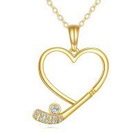 wholesale 14K Gold Solid Heart Soccer Golf Pendant Necklace for Women Gifts for Mom-Golf Necklace