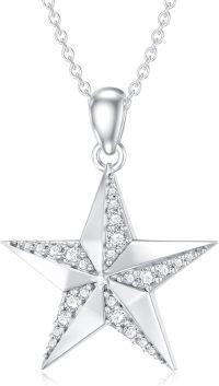wholesale 925 Sterling Silver Cubic Zirconia Star Pendant Necklace Gift for Mother Wife Girlfriend Daughter Sister Friends-Type 1