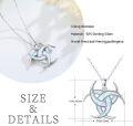 wholesale 925 Sterling Silver Celtic Trinity Knot Opalite Moonstone Pendant Necklace for Women's Gifts-0-2