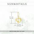 wholesale Gold 925 Sterling Silver Bamboo Heart Drop Earrings 16mm Small Huggie Jewelry for Women-0-3