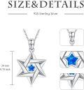 wholesale 925 Sterling Silver Blue Opal Hexagram Star of David Pendant Necklace-0-1