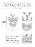 TOUPOP Sterling Silver Freshwater Pearl Butterfly Crown Pendant-0-3