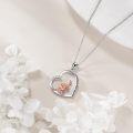wholesale 925 Sterling Silver Kangaroo Mom and Baby Love Forever Heart Pendant Necklace for Women Girls Gifts-0-1