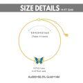 wholesale 14K Gold Chain with Blue Enamel Butterfly Charm Bracelet for Women - Animal Lovers' -0-9