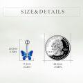 wholesale 925 Sterling Silver Butterfly Belly Button Ring with Blue Opal Stone Flower Piercing Jewelry for Women Hypoallergenic-0-2
