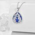 wholesale Sterling Silver Moonstone Lapis Lazuli Larimar Teardrop Pendant Necklace-0-13