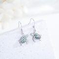 wholesale 925 Sterling Silver Turquoise Turtle Dangle Drop Earrings for Women - Beach Jewelry-0-1