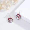 wholesale 925 Sterling Silver Metal Christmas Wreath Bow Santa Claus Dangle Earrings for Women-0-2