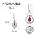 wholesale 925 Sterling Silver Red Garnet Teardrop Filigree Drop Leverback Earrings for Women Valentines Day Gifts-0-4