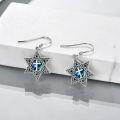 wholesale 925 Sterling Silver Abalone Shell Star of David Earrings 14.6mm, Perfect Gift for Her/Him-0-3