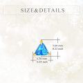 wholesale 14K Gold Triangle Blue Opal Stud Earrings Solid Gold Jewelry for Women-0-3