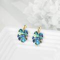 wholesale 925 Sterling Silver Abalone Shell Palm Leaf Drop Dangle Earrings for Women-0-2