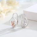 wholesale 925 Sterling Silver Fox Head Heart Shape Hoop Earrings - Cute  for Women-0-1