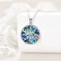 wholesale 925 Sterling Silver Abalone Shell Evil Eye Sun Moon Star Pendant Necklace for Women s-0-2