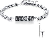 wholesale 925 Sterling Silver Tree of Life Urn Bracelet with Funnel and Spoon - Cremation Jewelry Ash Holder Keepsake-viking