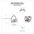 wholesale 925 Sterling Silver Hamster Heart Pendant Necklace Cubic Zirconia Two Tone Rose Gold-0-2