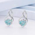 wholesale 925 Sterling Silver Turquoise Stone Mountain Wave Design Leverback Earrings-0-2