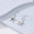 wholesale 925 Sterling Silver Blue Pink Sapphire Star Heart Dangle Earrings for Women-0-4