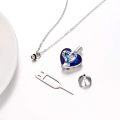wholesale 925 Sterling Silver Blue Austrian Crystal Heart Cremation Jewelry with Funnel and Pin Set-0-1