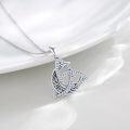wholesale 925 Sterling Silver Celtic Knot Moon Pendant Necklace with Cubic Zirconia Stones for Women and Men-0-3