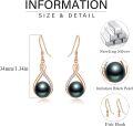 wholesale Sterling Silver Black Pearl Dangle Drop Earrings for Women Wedding Birthday Mother s Day Gifts-0-5