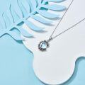 wholesale 925 Sterling Silver Opalite Crescent Moon and Sun Necklace - Celestial Charm Pendant-0-2