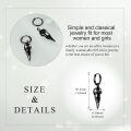 wholesale 925 Sterling Silver Gothic Raven Skull Black Gold Plated Drop Earrings-0-4