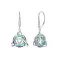 TOUPOP Sterling Silver Crystal Drop Earrings Trinity Celtic Knot Leverback-0-0