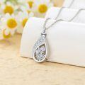 wholesale 925 Sterling Silver Floral Tear Drop Keepsake Pendant Necklaces w/Funnel Set for Women's Memorial Jewelry-0-1