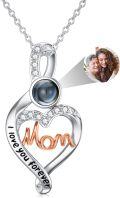 wholesale 925 Sterling Silver I Love You Mom Heart Necklace with Labradorite and Cubic Zirconia Stones - Mother's Day Gift for Her-0-0