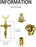 wholesale Gold Plated 925 Sterling Silver Crucifix Pendant Necklace for Men - INRI Design (24+2) Chain-0-5